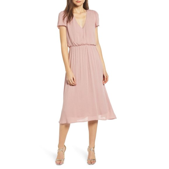 Wayf Dresses & Skirts - Wayf Blush Blouson Dress